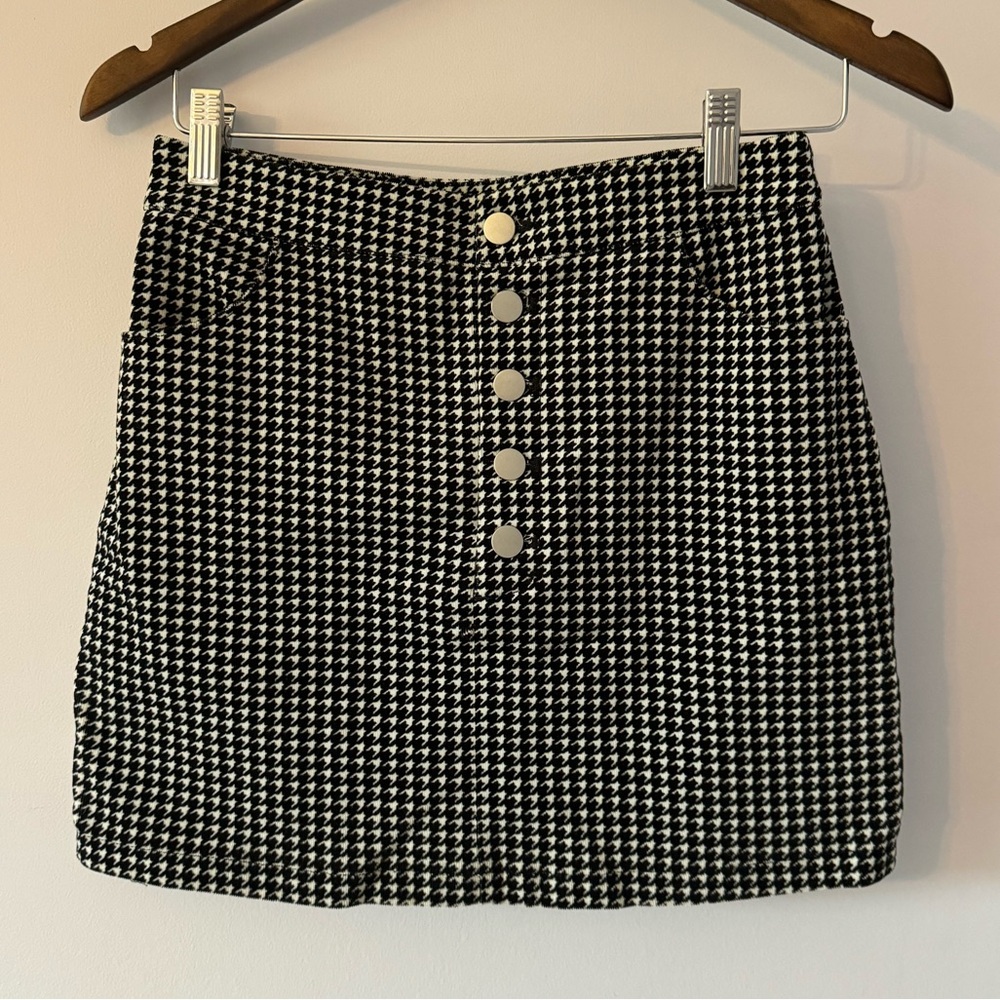 Houndstooth Corduroy Skirt